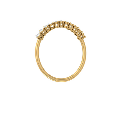 Minimalist 0.30 CT Round-Cut Labgrown Diamond Half Eternity Band Ring for Stacking - HIGHCARAT DIAMONDS