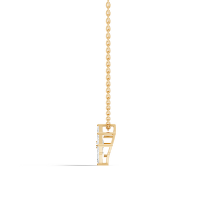 Minimalist Baguette Lab-Grown Diamond Square Pendant In14K Rose Gold Classic Necklace