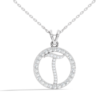 Minimalist Diamond Pendant for Her Elegant Handmade Jewelry In 14K Solid White Gold