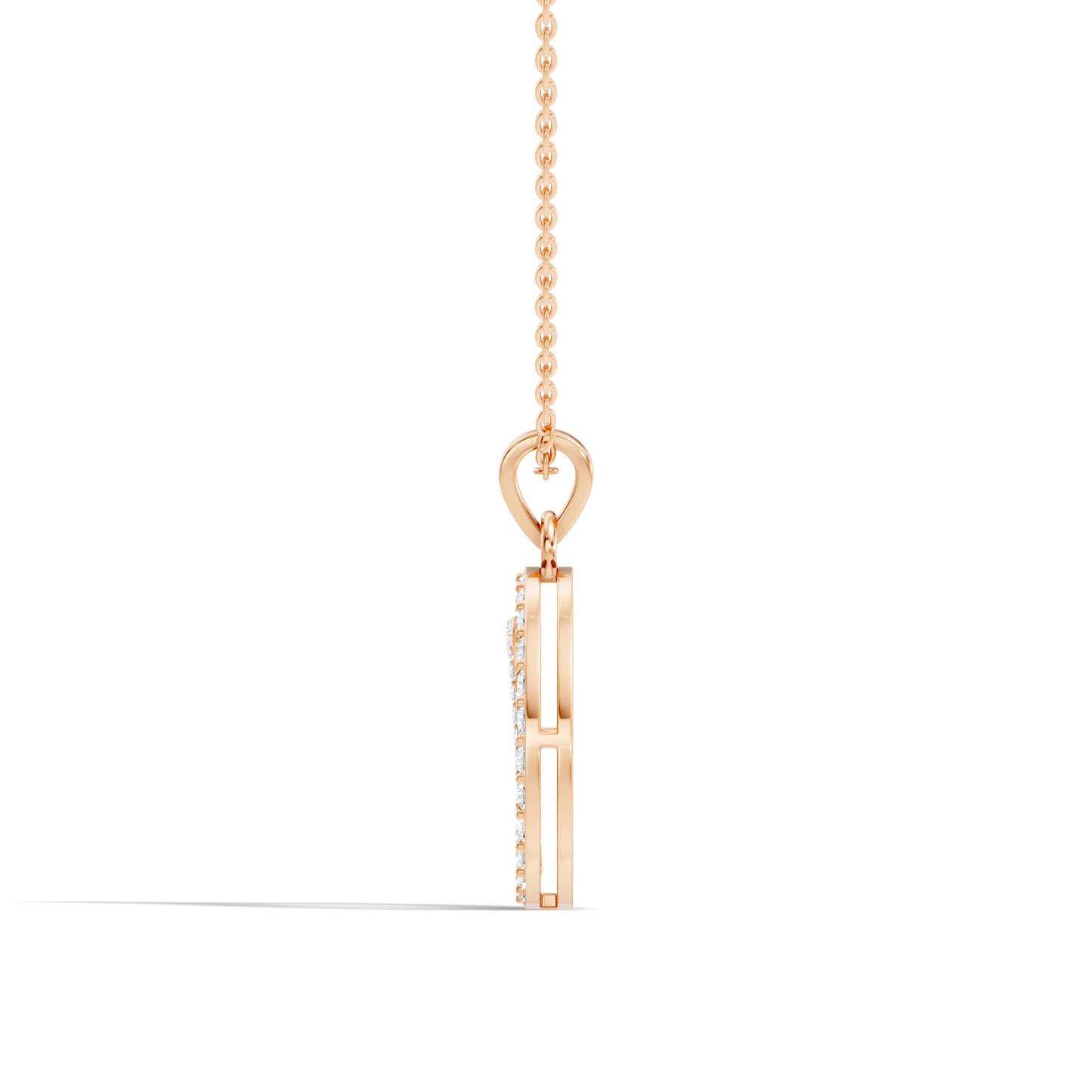 Minimalist Diamond Pendant for Her Elegant Handmade Jewelry In 14K Solid White Gold