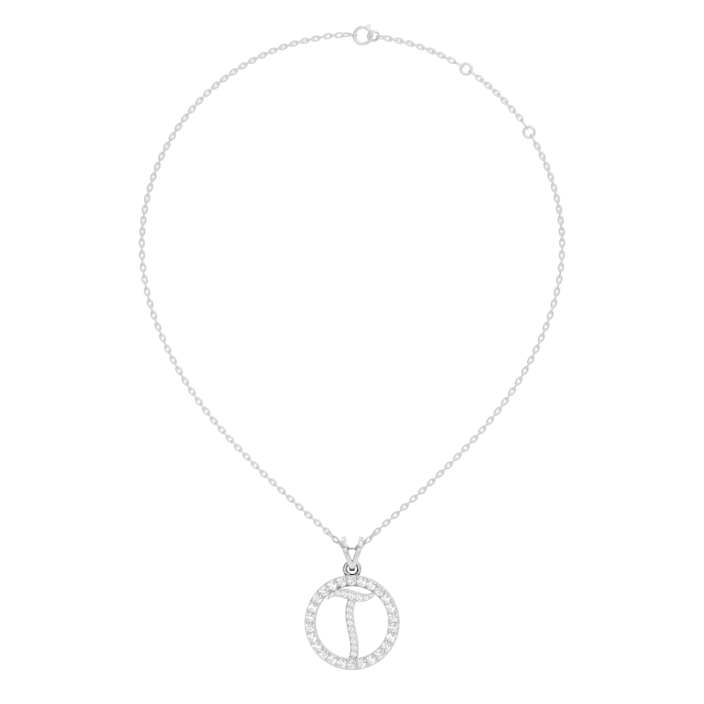 Minimalist Diamond Pendant for Her Elegant Handmade Jewelry In 14K Solid White Gold