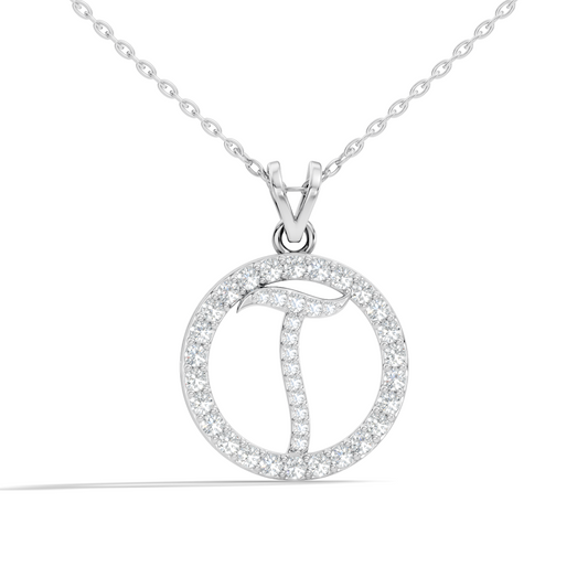 Minimalist Diamond Pendant for Her Elegant Handmade Jewelry In 14K Solid White Gold