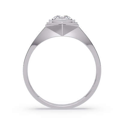 Minimalist Hexagon Lab grown Diamond Solitaire Signet Ring - HIGHCARAT DIAMONDS