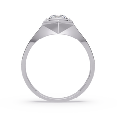 Minimalist Hexagon Lab grown Diamond Solitaire Signet Ring - HIGHCARAT DIAMONDS