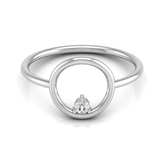 Minimalist Lab Grown Round Cut Diamond Gift Ring with polished band design