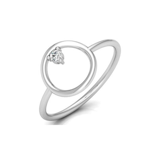 Minimal round lab grown diamond ring with polished band finish