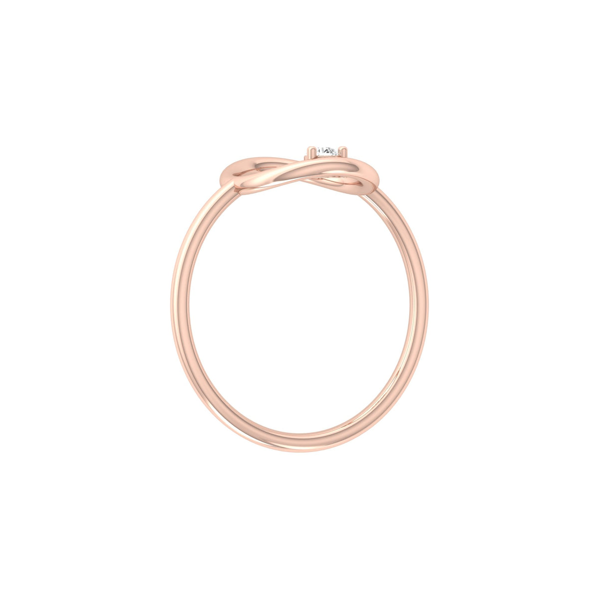 Hand wearing round shape lab diamond minimalist ring