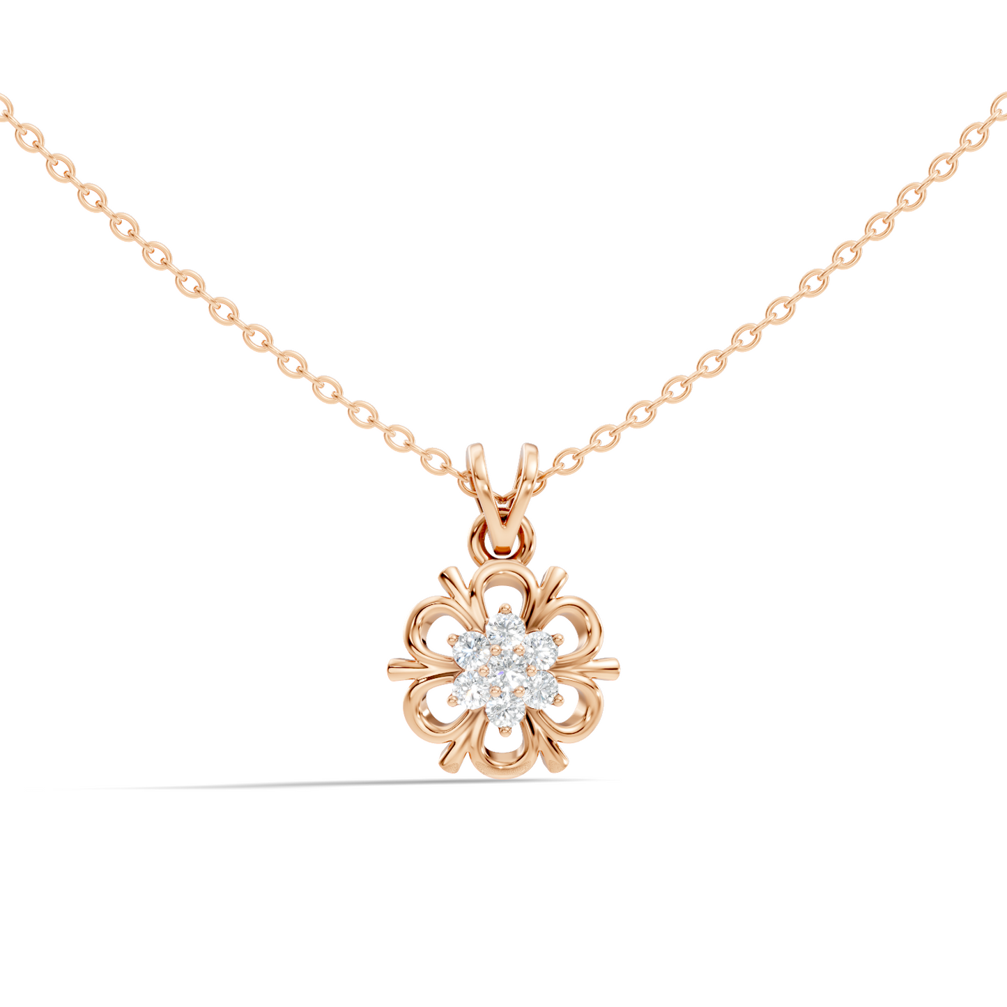 Minimalist Round Cut Diamond Pendant in 14K White Gold Anniversary Gift for Her