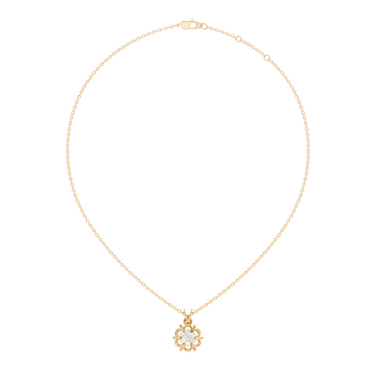 Minimalist Round Cut Diamond Pendant in 14K White Gold Anniversary Gift for Her