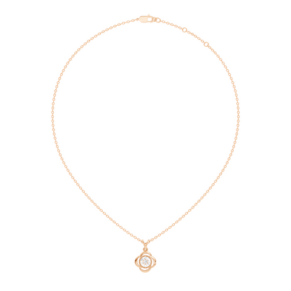 Minimalist Round Cut Diamond Pendant in 14K White Gold Eco-Friendly Anniversary Gift