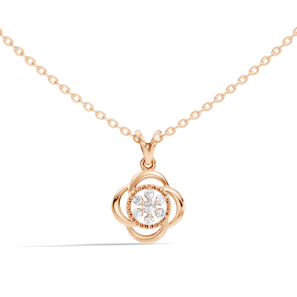 Minimalist Round Cut Diamond Pendant in 14K White Gold Eco-Friendly Anniversary Gift