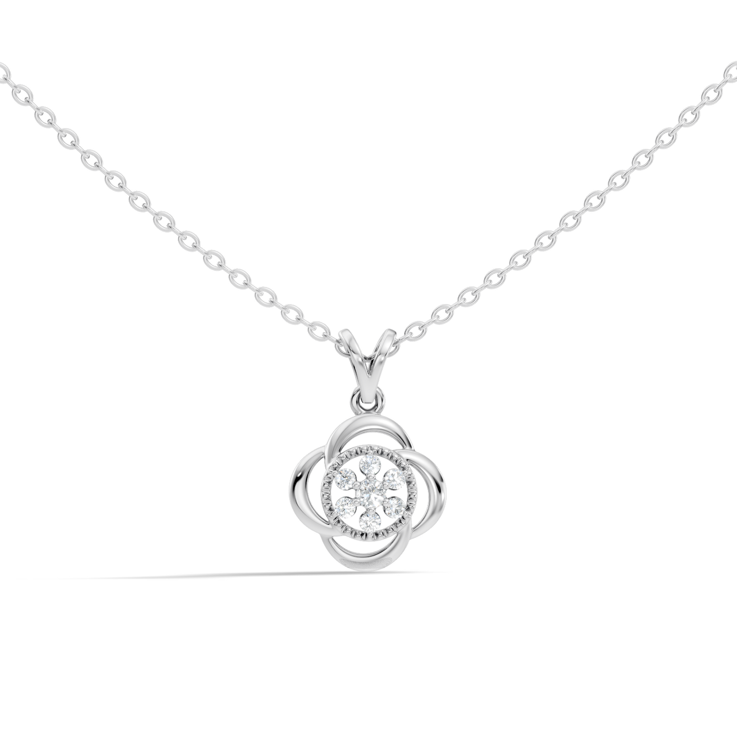 Minimalist Round Cut Diamond Pendant in 14K White Gold Eco-Friendly Anniversary Gift