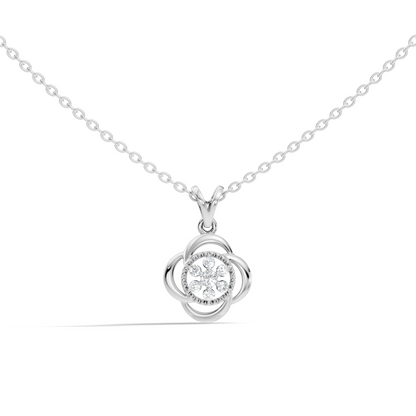 Minimalist Round Cut Diamond Pendant in 14K White Gold Eco-Friendly Anniversary Gift