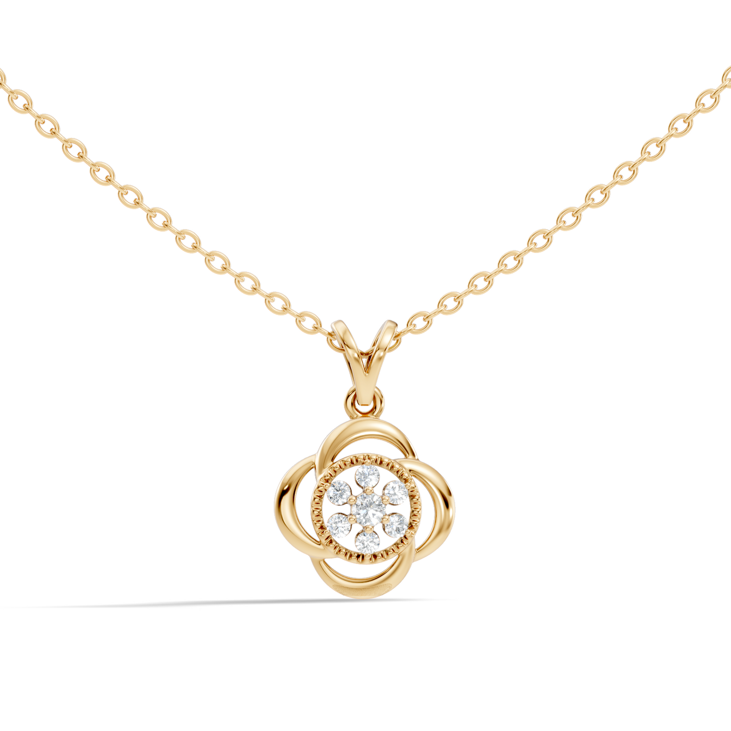 Minimalist Round Cut Diamond Pendant in 14K White Gold Eco-Friendly Anniversary Gift