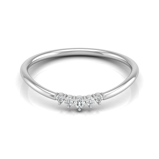 Minimalist Round Cut Diamond Ring Stunning Bridal Band Ring Set in 14 KT Solid Gold - HIGHCARAT DIAMONDS