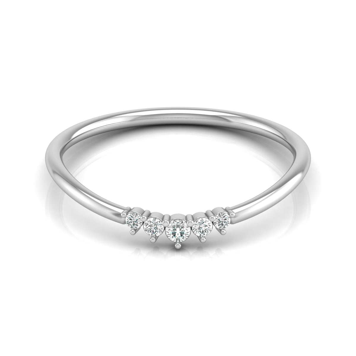 Minimalist Round Cut Diamond Ring Stunning Bridal Band Ring Set in 14 KT Solid Gold - HIGHCARAT DIAMONDS