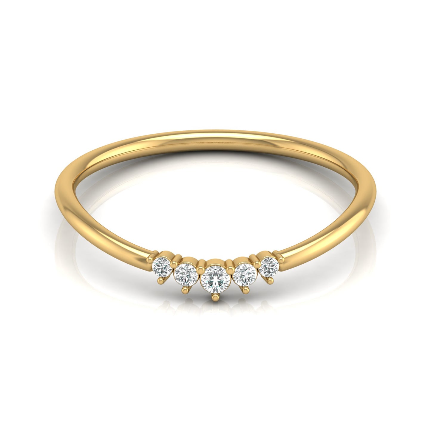 Minimalist Round Cut Diamond Ring Stunning Bridal Band Ring Set in 14 KT Solid Gold
