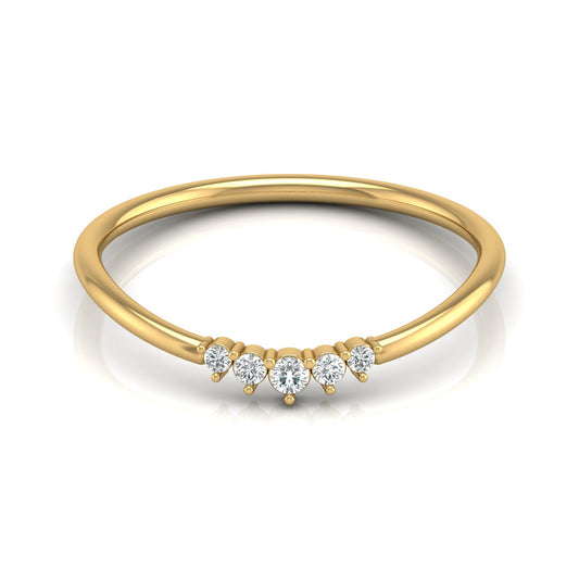Minimalist Round Cut Diamond Ring Stunning Bridal Band Ring Set in 14 KT Solid Gold - HIGHCARAT DIAMONDS