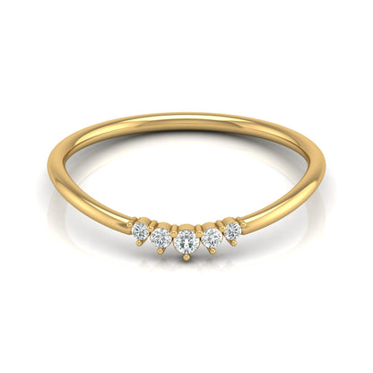 Minimalist Round Cut Diamond Ring Stunning Bridal Band Ring Set in 14 KT Solid Gold - HIGHCARAT DIAMONDS