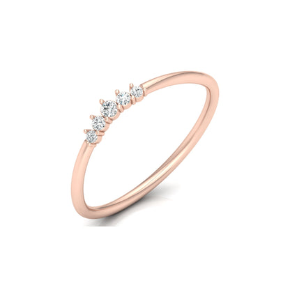 Minimalist Round Cut Diamond Ring Stunning Bridal Band Ring Set in 14 KT Solid Gold