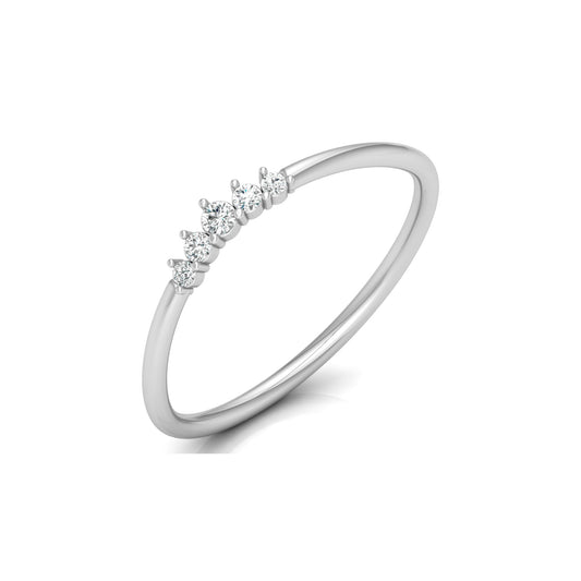 Minimalist Round Cut Diamond Ring Stunning Bridal Band Ring Set in 14 KT Solid Gold - HIGHCARAT DIAMONDS