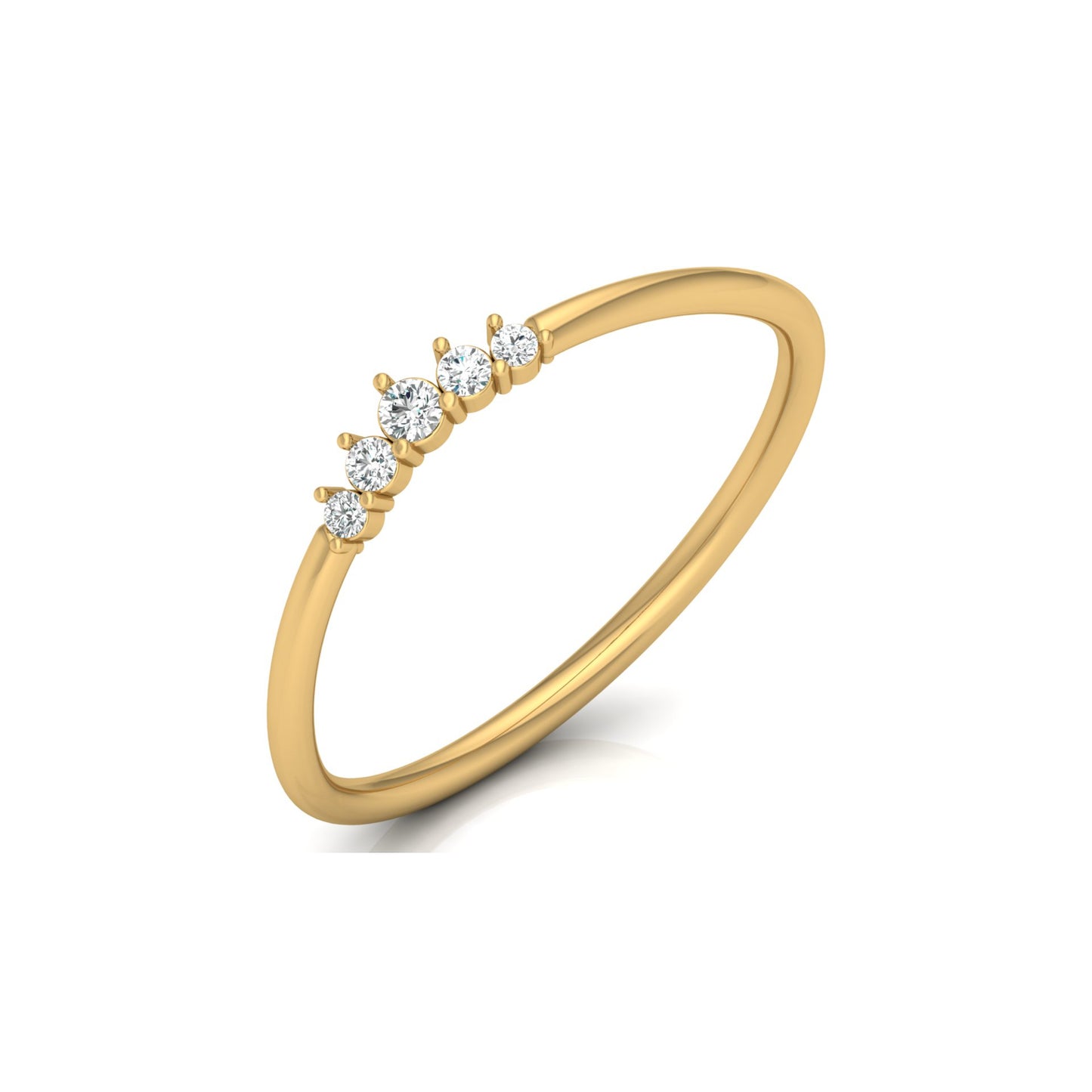 Minimalist Round Cut Diamond Ring Stunning Bridal Band Ring Set in 14 KT Solid Gold