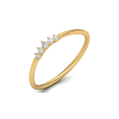 Minimalist Round Cut Diamond Ring Stunning Bridal Band Ring Set in 14 KT Solid Gold