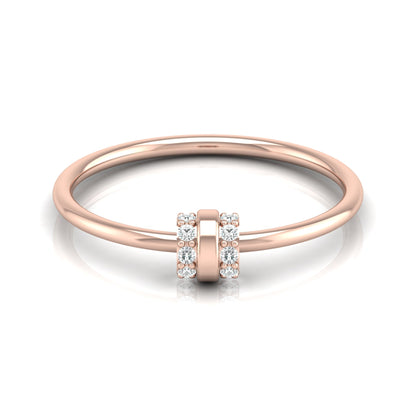 Minimalist Round Cut Diamond Ring for Her Elegant Everyday Jewelry in 10K Solid Gold