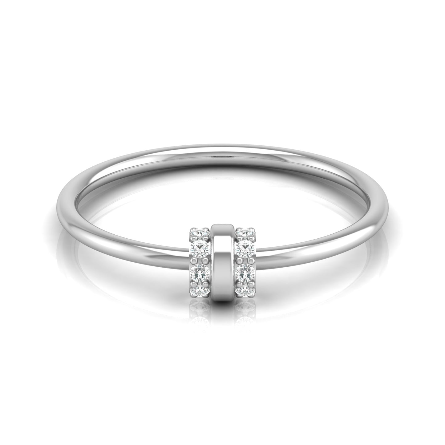 Minimalist Round Cut Diamond Ring for Her Elegant Everyday Jewelry in 10K Solid Gold