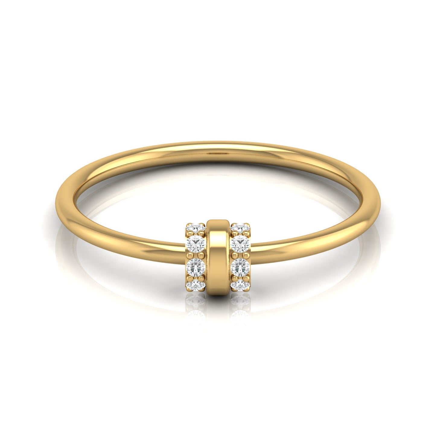 Minimalist Round Cut Diamond Ring for Her Elegant Everyday Jewelry in 10K Solid Gold
