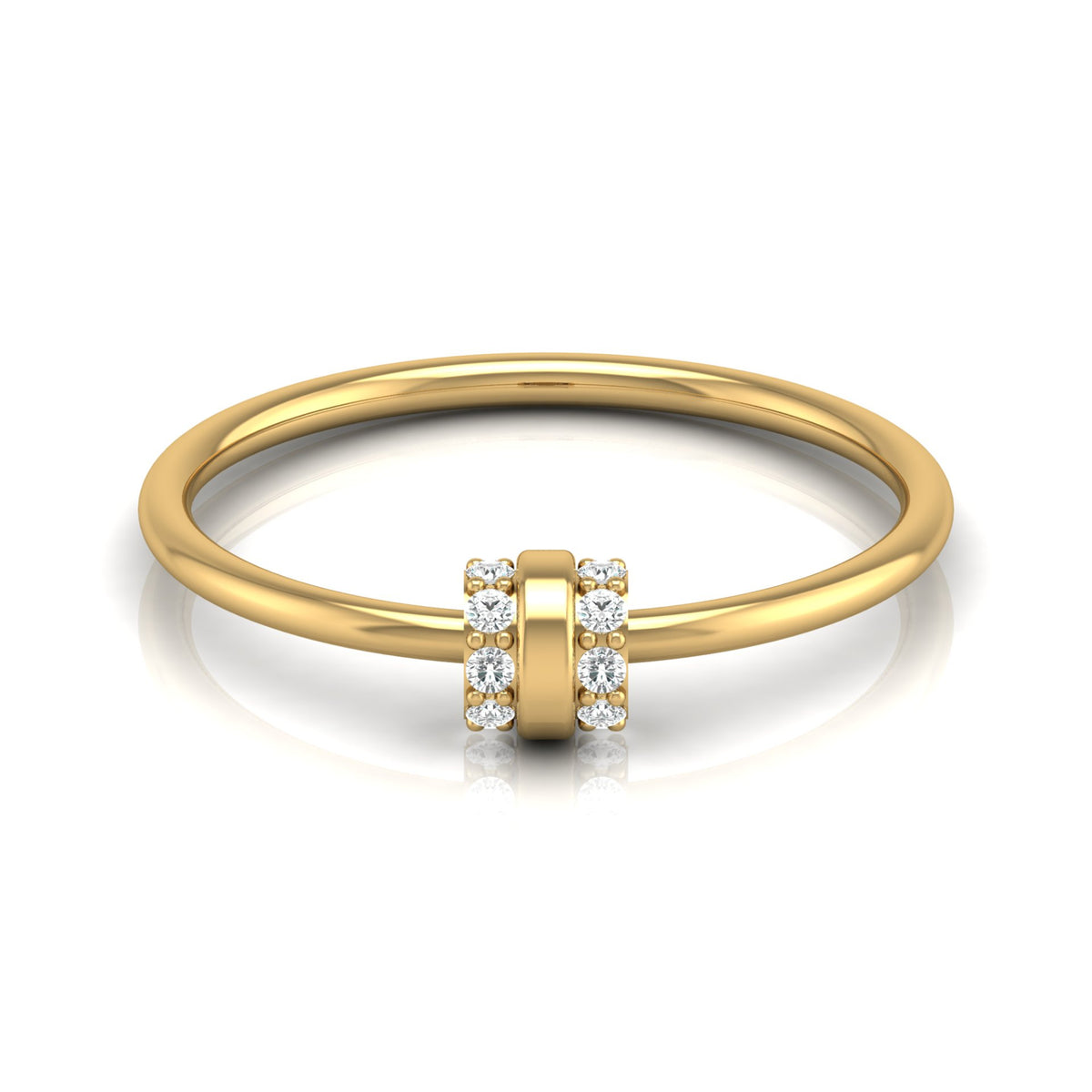 Minimalist Round Cut Diamond Ring for Her Elegant Everyday Jewelry in 10K Solid Gold - HIGHCARAT DIAMONDS