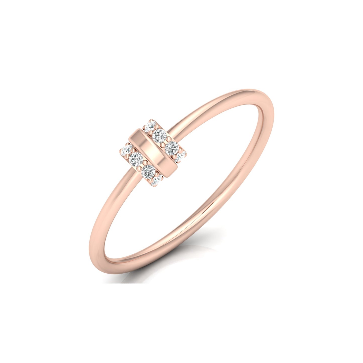 Minimalist Round Cut Diamond Ring for Her Elegant Everyday Jewelry in 10K Solid Gold