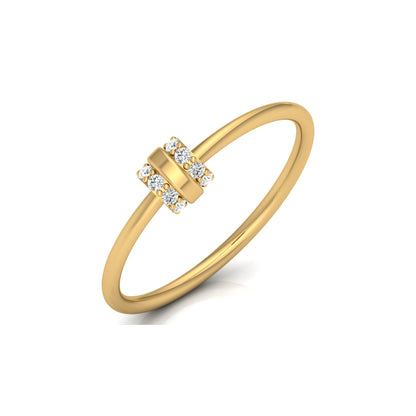 Minimalist Round Cut Diamond Ring for Her Elegant Everyday Jewelry in 10K Solid Gold