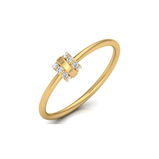 Minimalist Round Cut Diamond Ring for Her Elegant Everyday Jewelry in 10K Solid Gold - HIGHCARAT DIAMONDS
