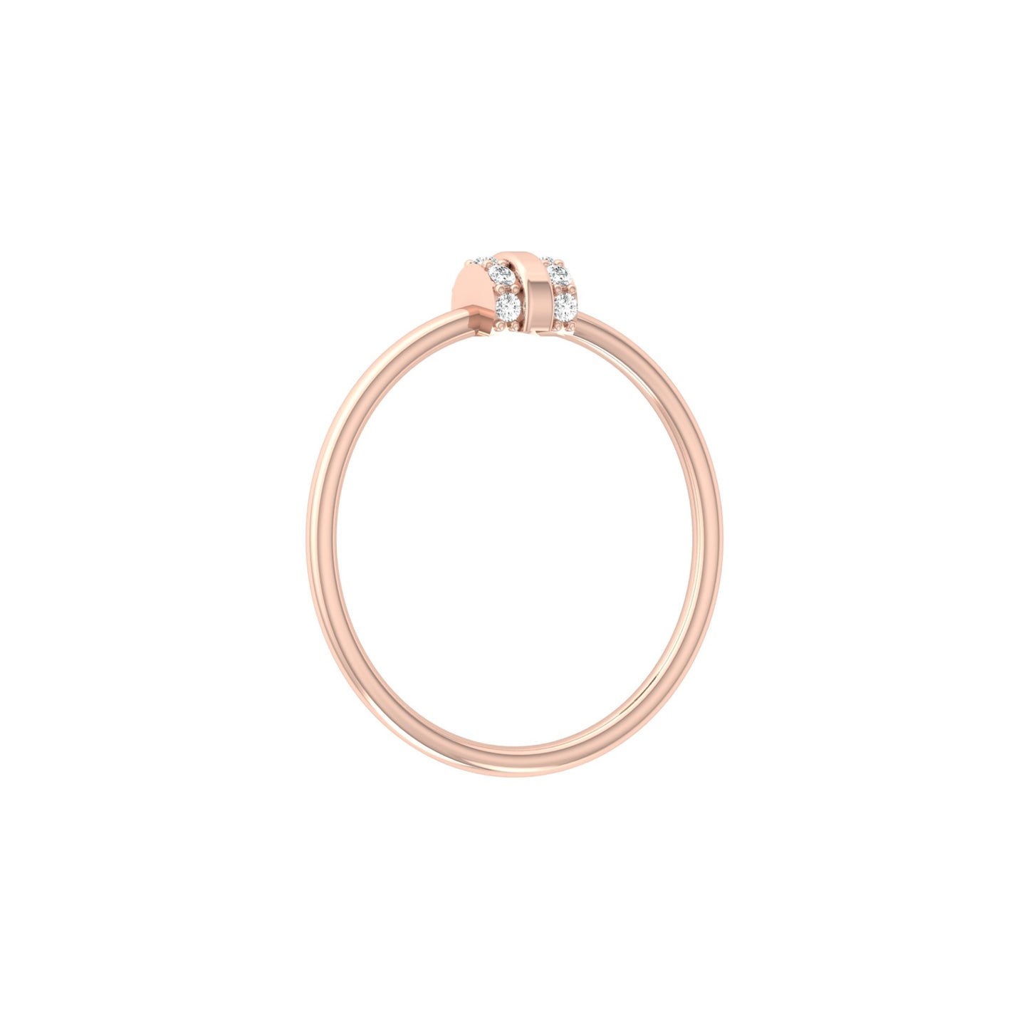 Minimalist Round Cut Diamond Ring for Her Elegant Everyday Jewelry in 10K Solid Gold