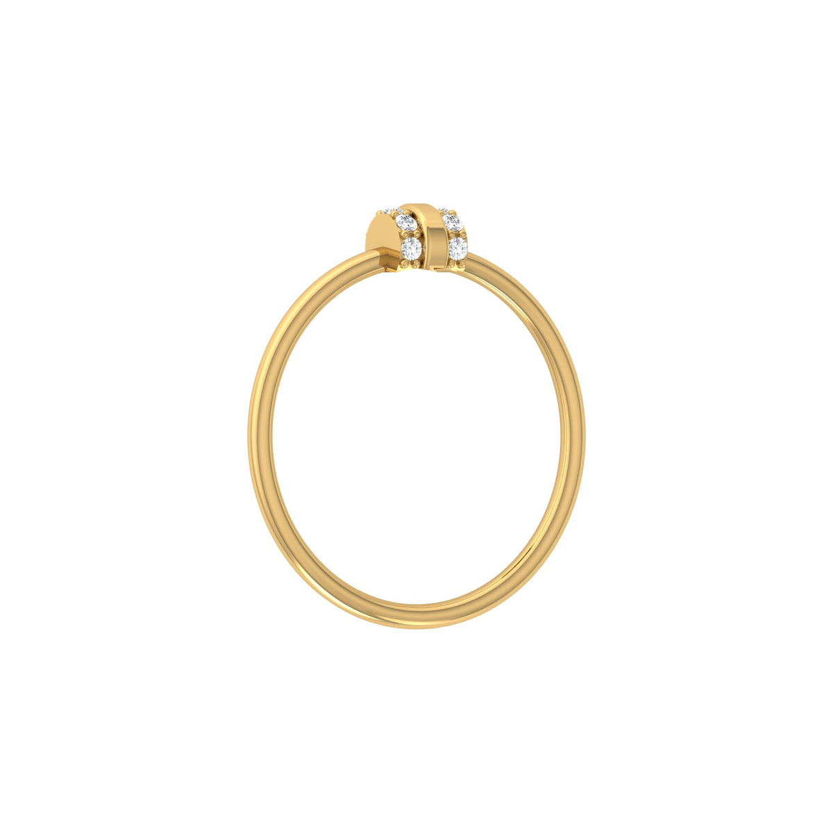 Minimalist Round Cut Diamond Ring for Her Elegant Everyday Jewelry in 10K Solid Gold - HIGHCARAT DIAMONDS