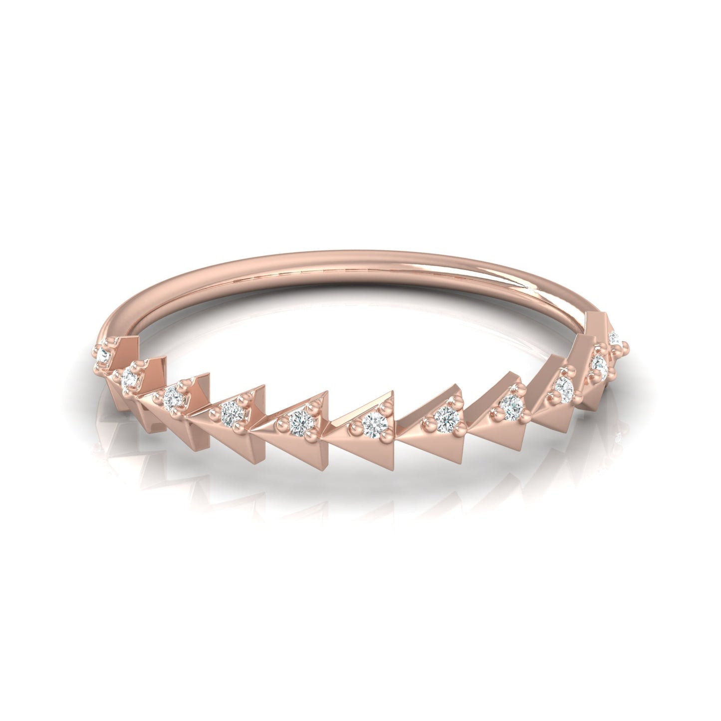 Minimalist Round Cut  Handmade Half Eternity Band Ring Gold labgrown diamond Ecofriendly Band Ring - HIGHCARAT DIAMONDS