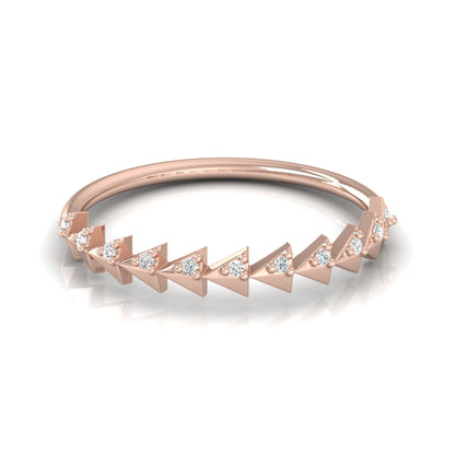 Minimalist Round Cut  Handmade Half Eternity Band Ring Gold labgrown diamond Ecofriendly Band Ring - HIGHCARAT DIAMONDS