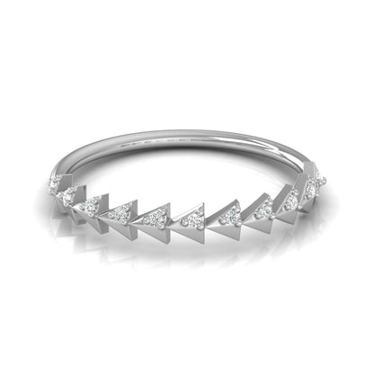 Minimalist Round Cut  Handmade Half Eternity Band Ring Gold labgrown diamond Ecofriendly Band Ring - HIGHCARAT DIAMONDS