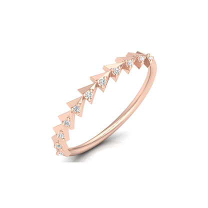 Minimalist Round Cut  Handmade Half Eternity Band Ring Gold labgrown diamond Ecofriendly Band Ring - HIGHCARAT DIAMONDS