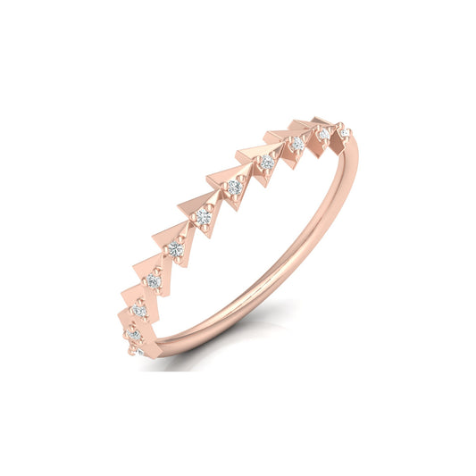 Minimalist Round Cut  Handmade Half Eternity Band Ring Gold labgrown diamond Ecofriendly Band Ring - HIGHCARAT DIAMONDS