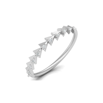 Minimalist Round Cut  Handmade Half Eternity Band Ring Gold labgrown diamond Ecofriendly Band Ring - HIGHCARAT DIAMONDS