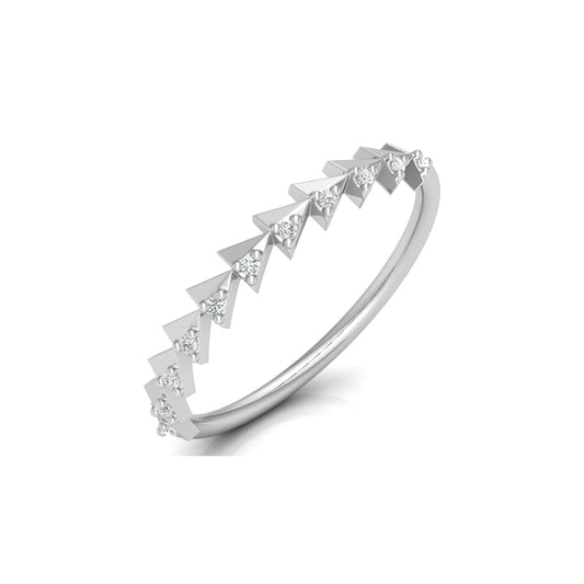 Minimalist Round Cut  Handmade Half Eternity Band Ring Gold labgrown diamond Ecofriendly Band Ring - HIGHCARAT DIAMONDS