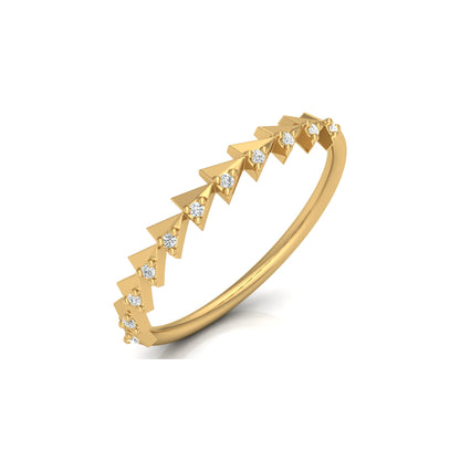 Minimalist Round Cut  Handmade Half Eternity Band Ring Gold labgrown diamond Ecofriendly Band Ring - HIGHCARAT DIAMONDS