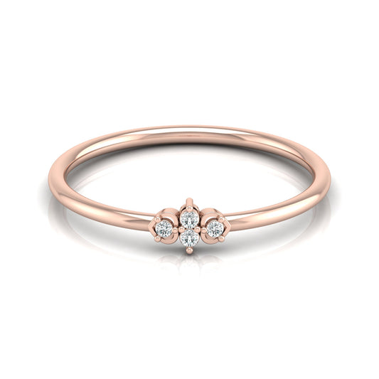 Minimalist Round Cut Lab Grown Diamond Bezel Set Ring - HIGHCARAT DIAMONDS