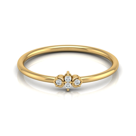 Minimalist Round Cut Lab Grown Diamond Bezel Set Ring - HIGHCARAT DIAMONDS