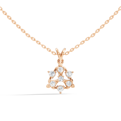 Minimalist Round Diamond Pendant In 14K White Gold Vintage Style Jewelry For Her