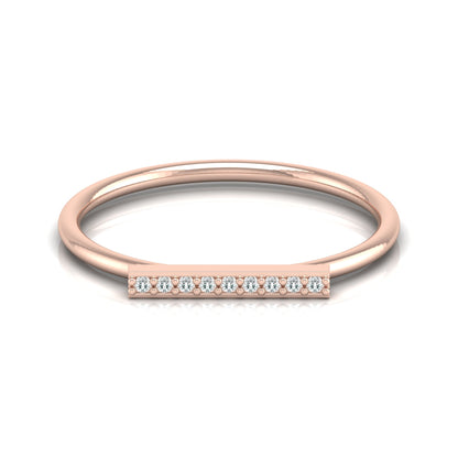 Minimalist Round Diamond Stackable Band Ring Elegant Gift for Women's In 18K Solid Gold