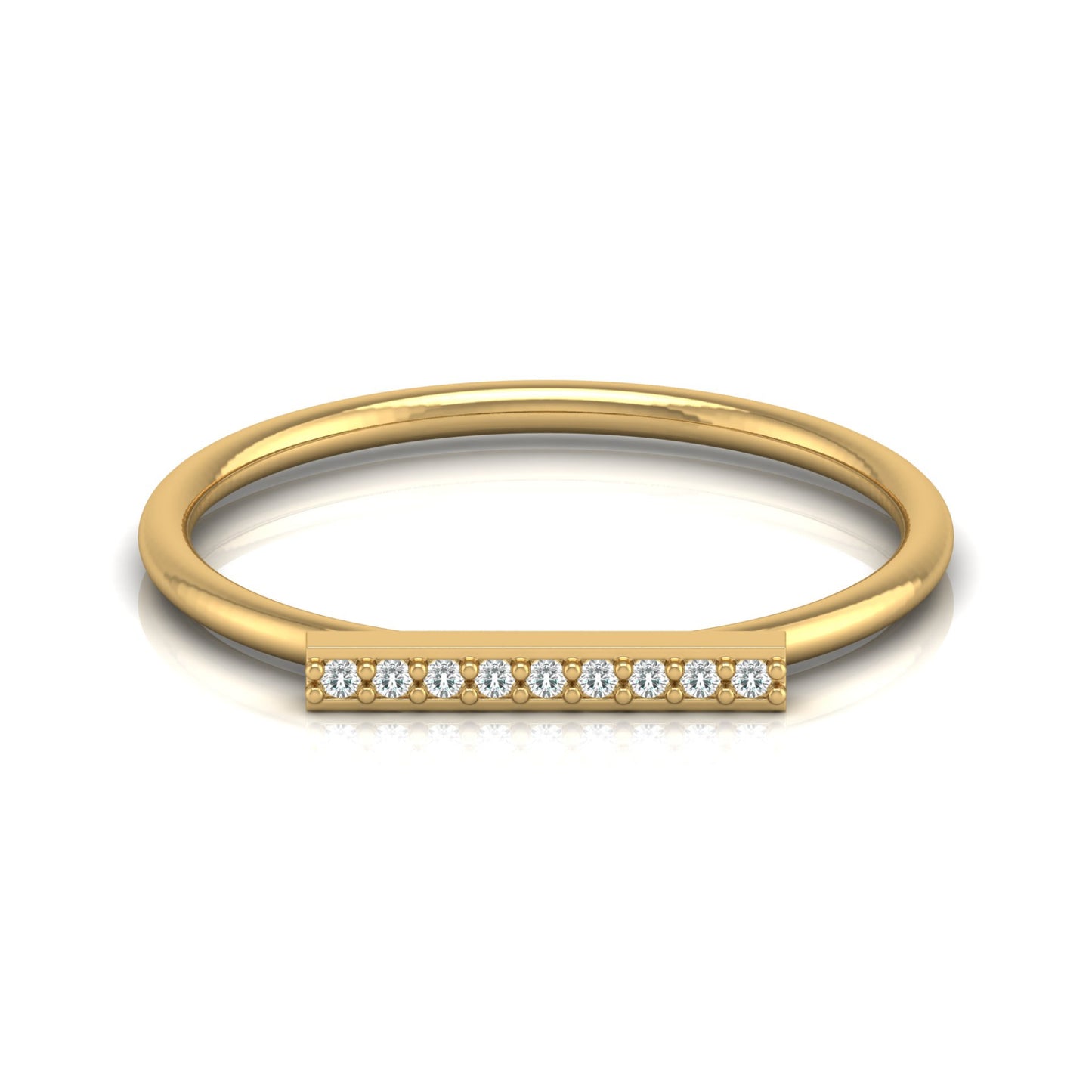 Minimalist Round Diamond Stackable Band Ring Elegant Gift for Women's In 18K Solid Gold
