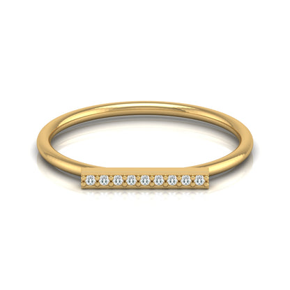 Minimalist Round Diamond Stackable Band Ring Elegant Gift for Women's In 18K Solid Gold